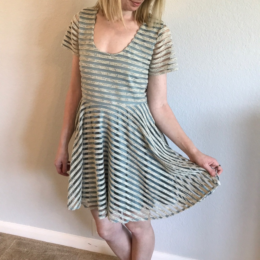 Green dress.